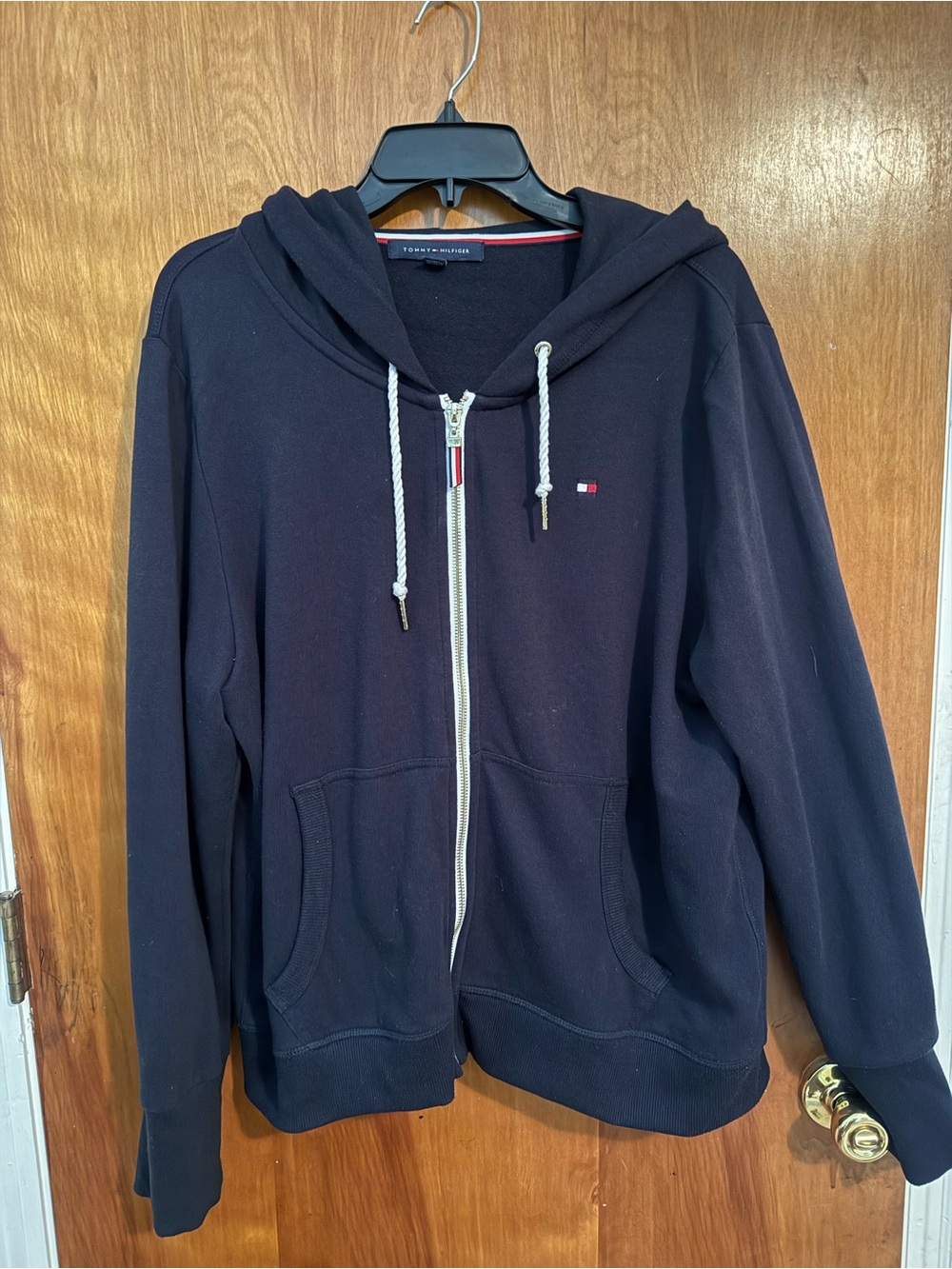Tommy Hilfiger Navy Full-Zip Hooded Windbreaker